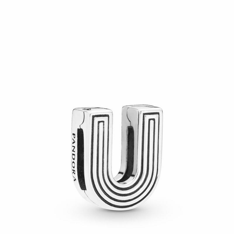 Pandora Reflexions™ Letter U Clip Charm Silver Egypt EH8074359